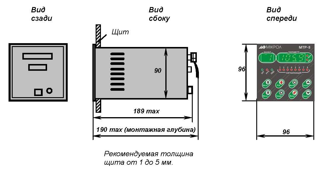 "Габаритные размеры МТР-8"