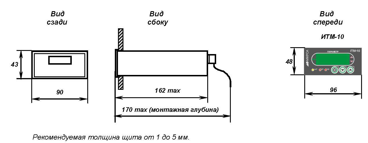 " Габаритные размеры ИТМ-10"