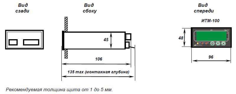 "Габаритные размеры ИТМ-100"