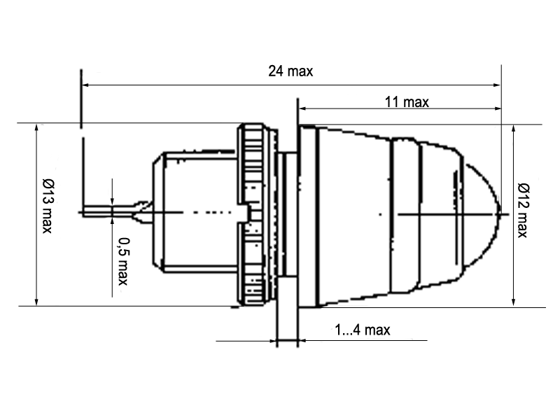 "Габаритные размеры фонаря МФС-2"