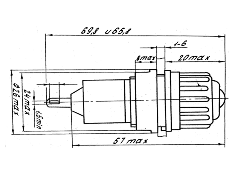 "Габаритные размеры фонаря ФШМ-3"