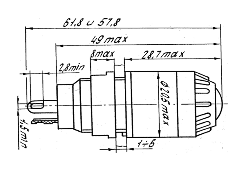"Габаритные размеры фонаря ФШМ-2"