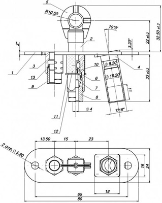 Рис.1. Чертеж горелки ЗГ-Д-ОВ серия 1443-135
